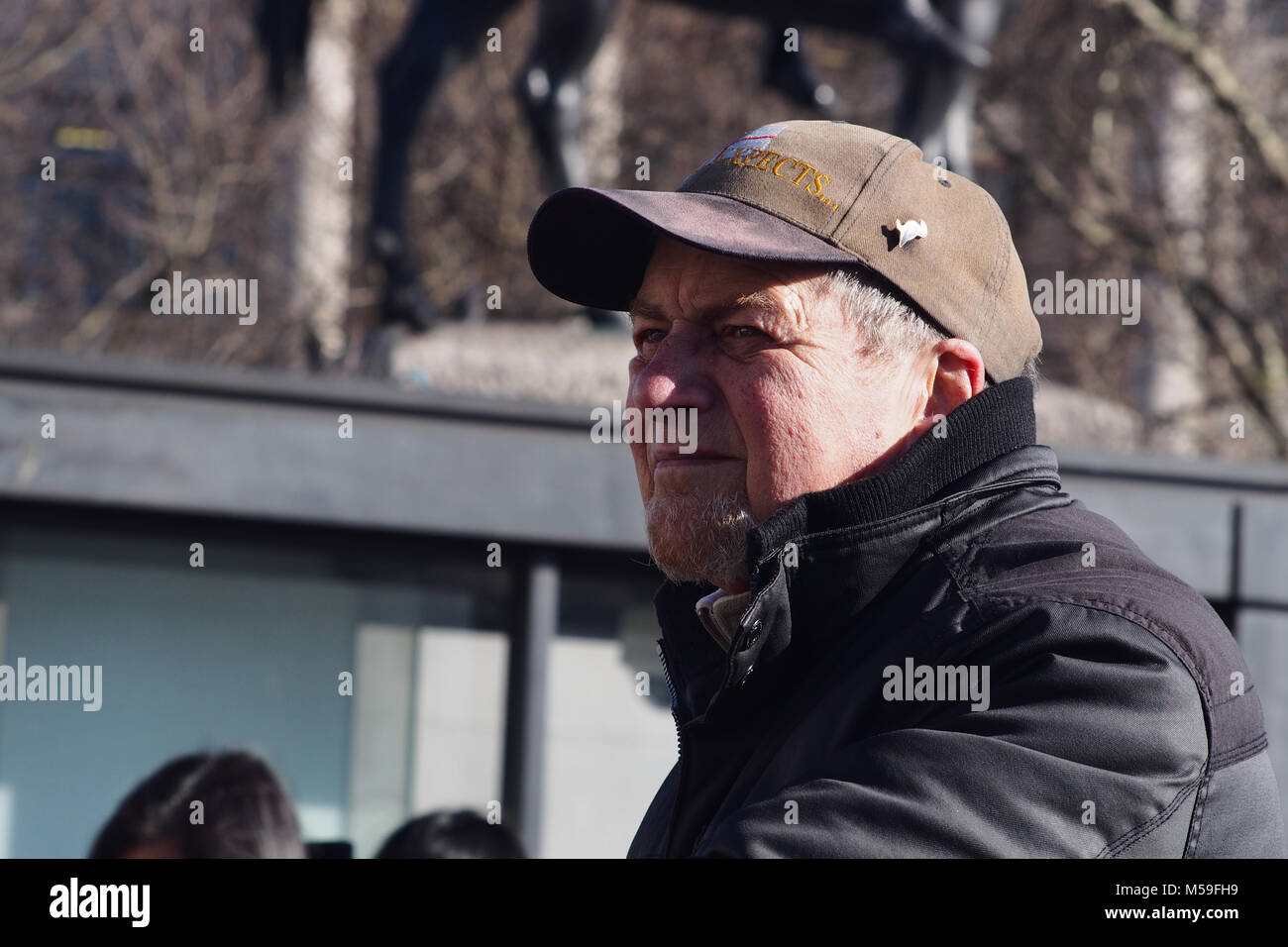 baseball cap in winter
