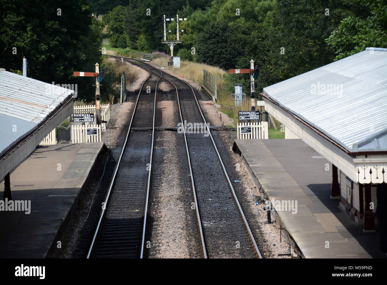 Single track at The Bluebell Railway Steam train preservation in