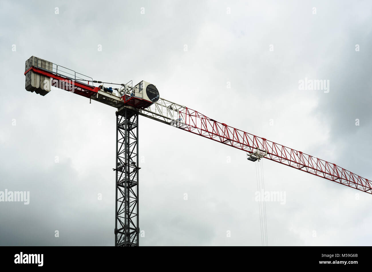 a crane in cloudy sky background Stock Photo - Alamy