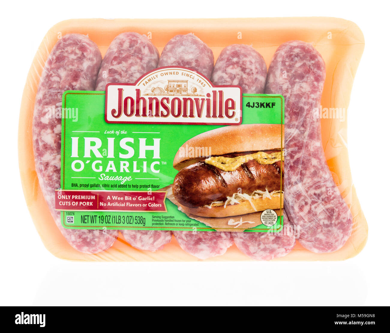 Winneconne, WI 2 January 2018 A package of Johnsonville Luck of the