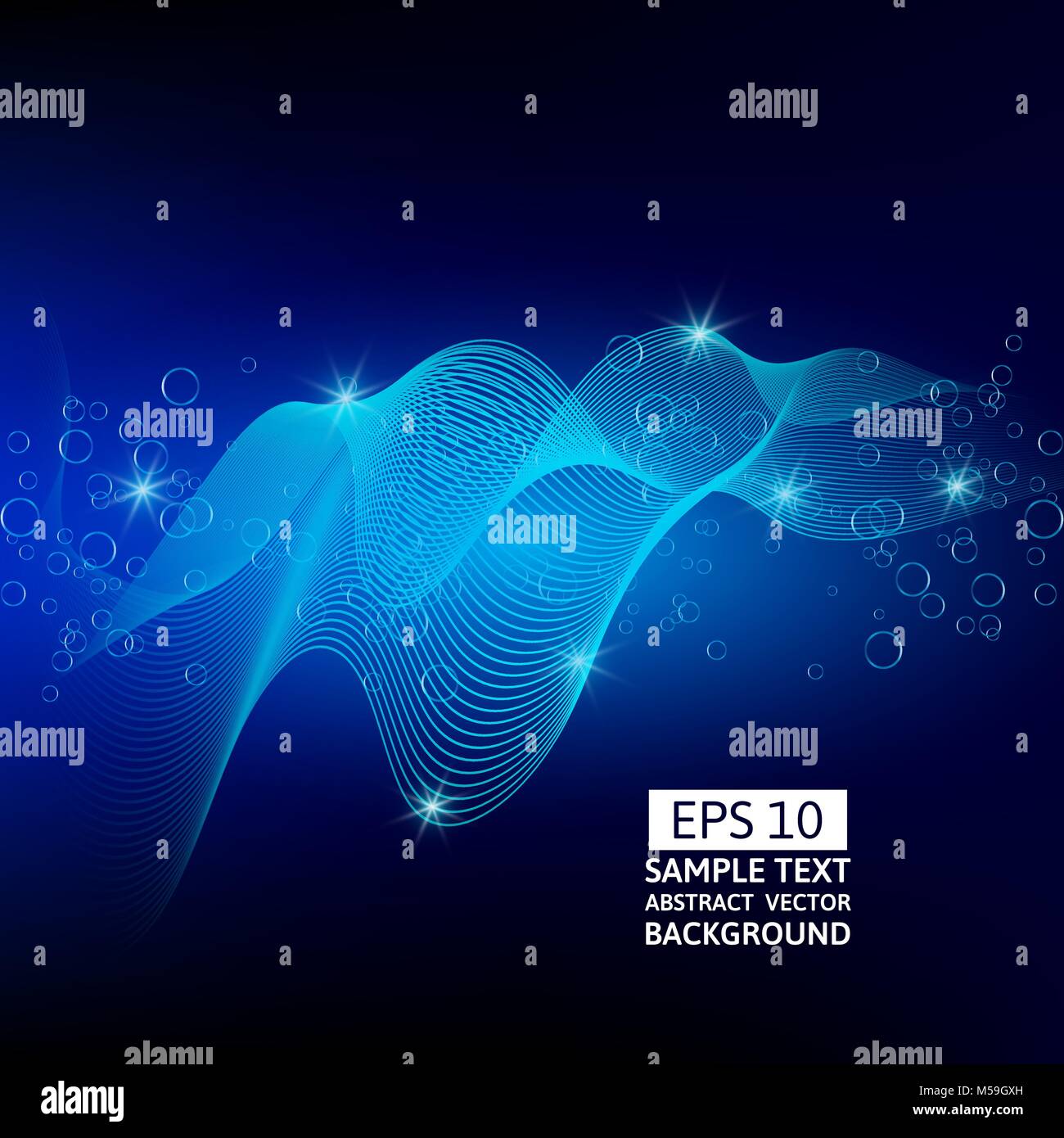 Abstract blue lines wave vector on dark background Stock Vector Image ...