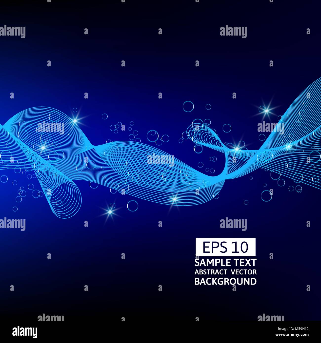 Abstract blue lines wave vector on dark blue background, Graphic Design