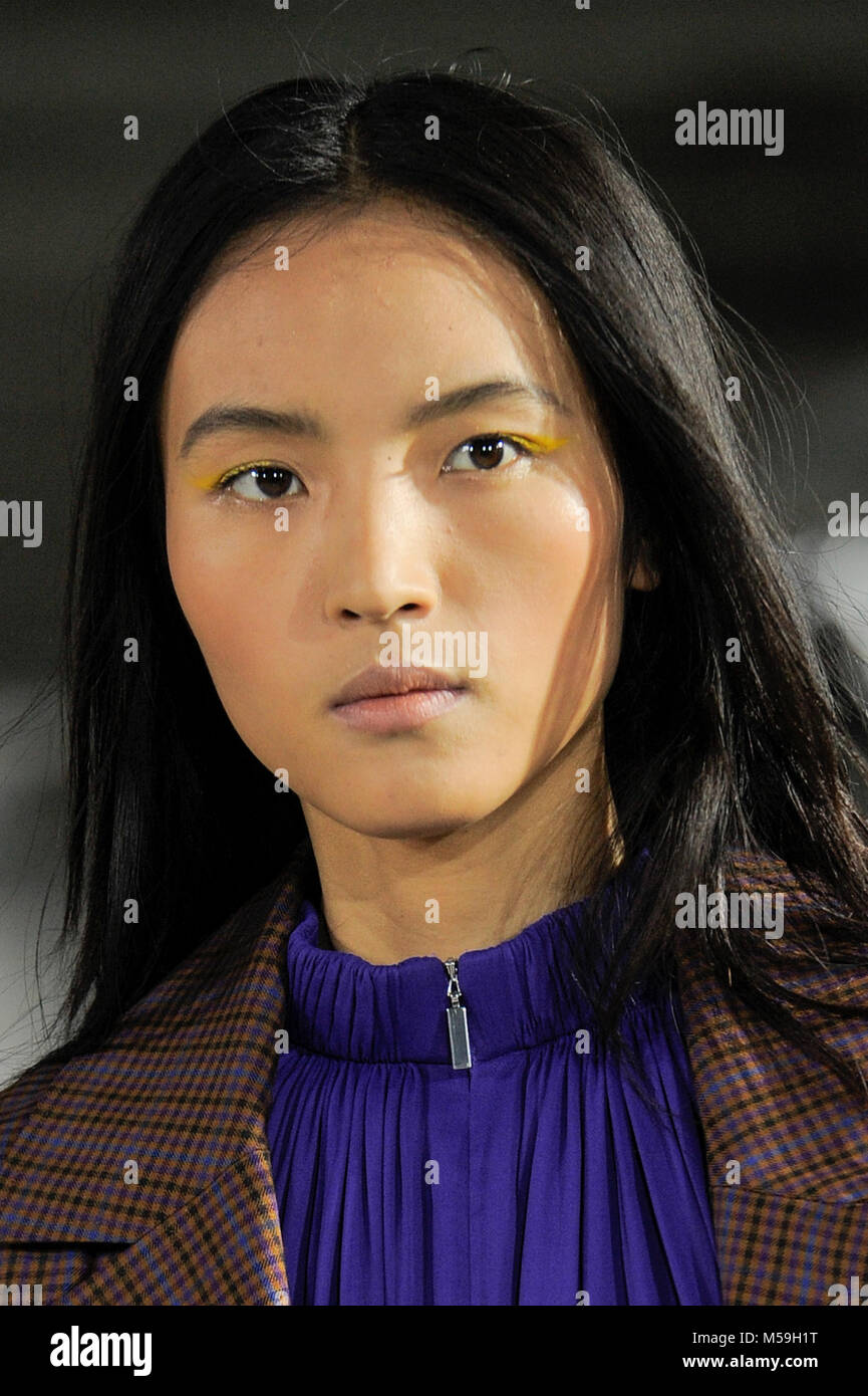 NEW YORK, NY - FEBRUARY 11: Model Luping Wang walks the runway at the ...