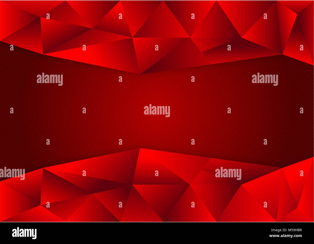 Red polygon vector background with copy space Stock Vector