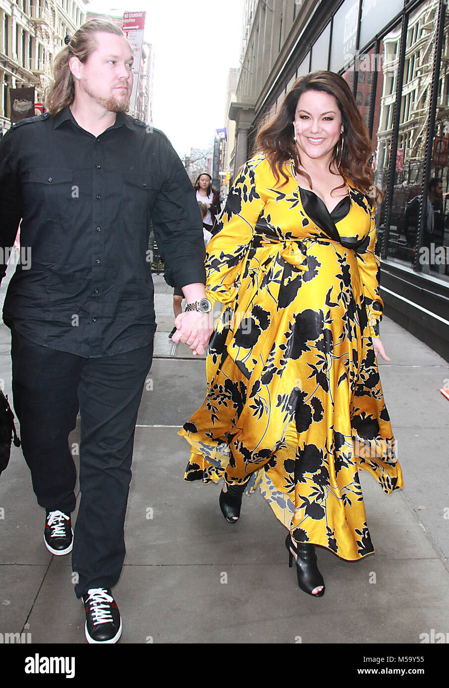New York, NY, USA. 21st Feb, 2018. Katy Mixon with Breaux Greer at Build Series promoting American Housewife TV Series in New York City on February 21, 2018. Credit: Rw/Media Punch/Alamy Live News Stock Photo