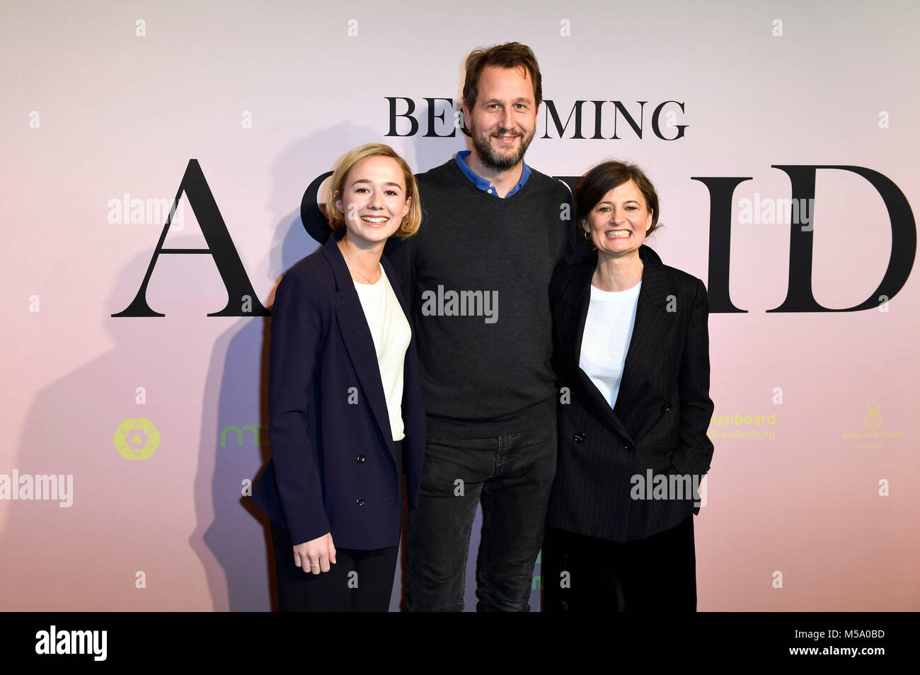 Berlin, Germany. 21st Feb, 2018. Alba August, Henrik Rafaelsen and