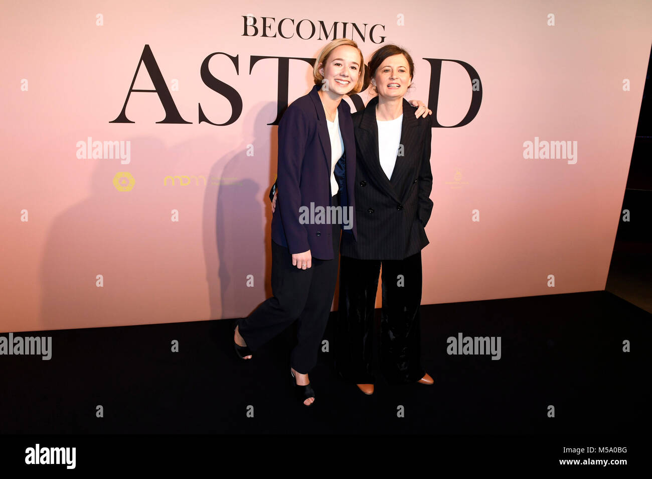 Berlin, Germany. 21st Feb, 2018. Alba August and Pernille Fischer