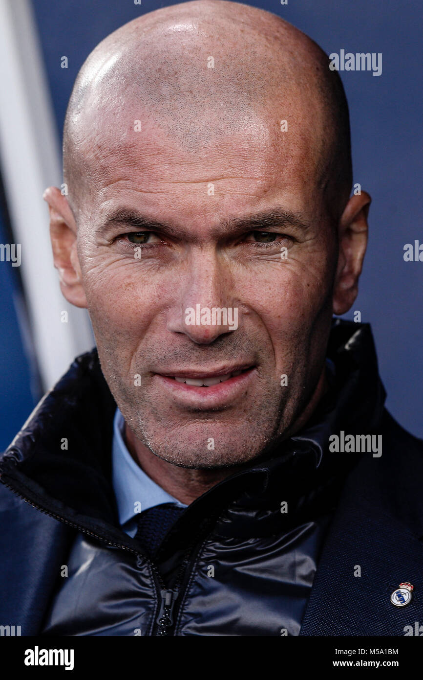 Madrid, Spain. 21st February, 2018. Gareth Bale (Real Madrid). Zinedine ...