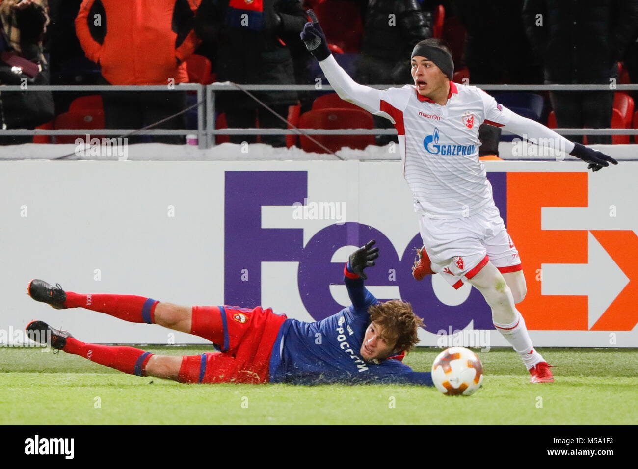 Moscow Russia February 21 2018 Cska Moscow S Mario Fernandes L Stock Photo Alamy