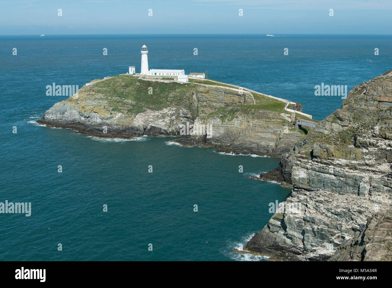 South Stack. RSPB Reserve, Anglesey, Wales. Lighthouse. Stock Photo
