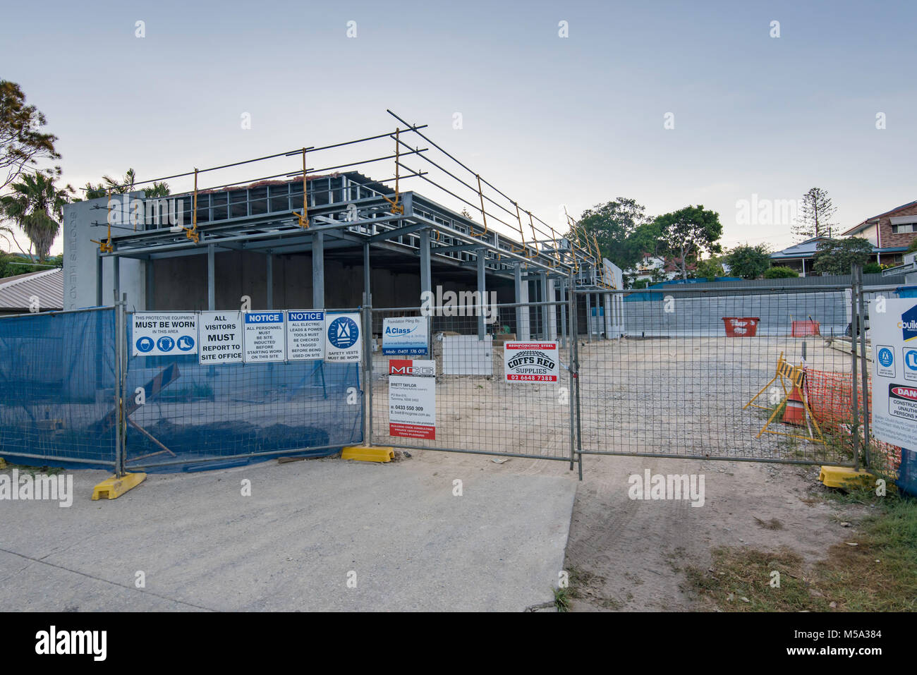 January 2018 and a new shopping strip is being built at Scotts Head on the northern coast of NSW, Australia Stock Photo