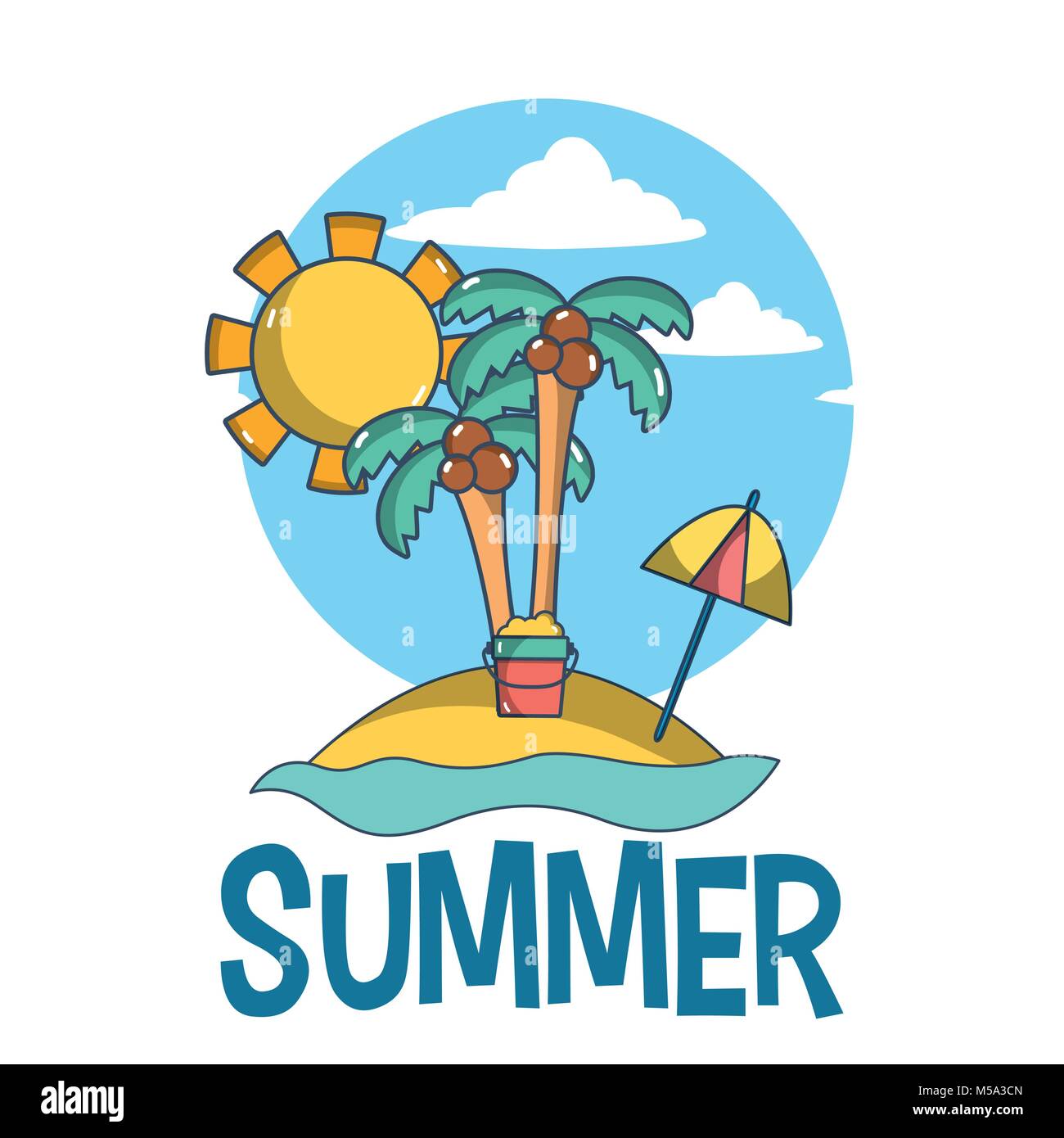 Summer and beach concept Stock Vector Image & Art - Alamy