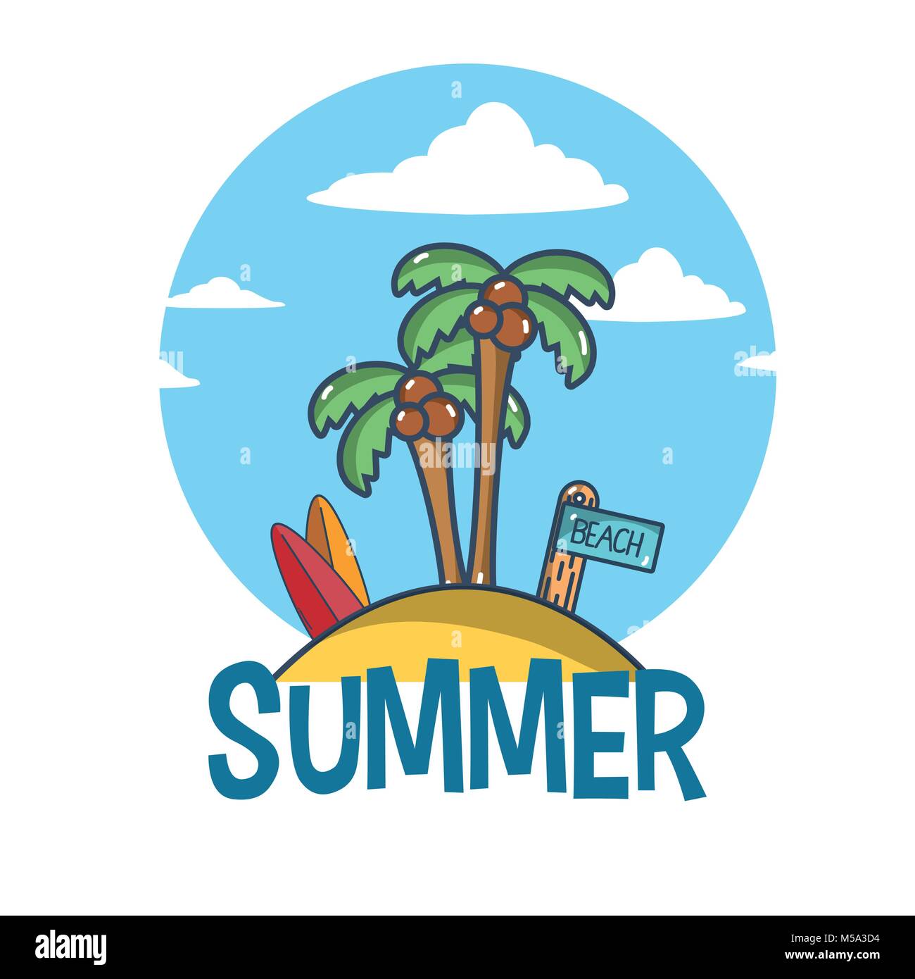 Summer and beach concept Stock Vector Image & Art - Alamy