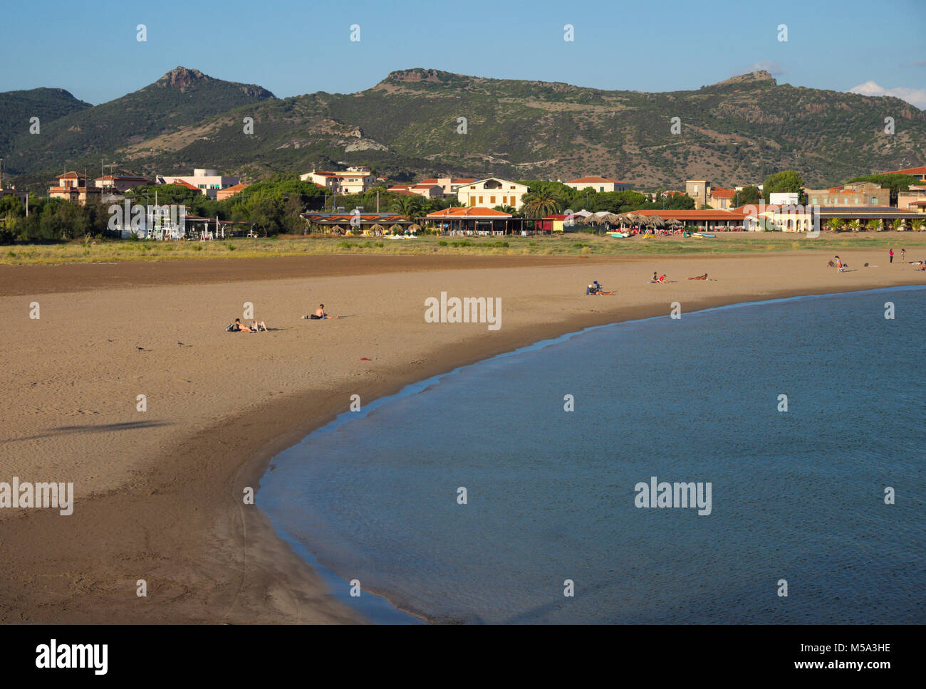 sandy beach in Bosa Marina, Sardinia, Italy Stock Photo