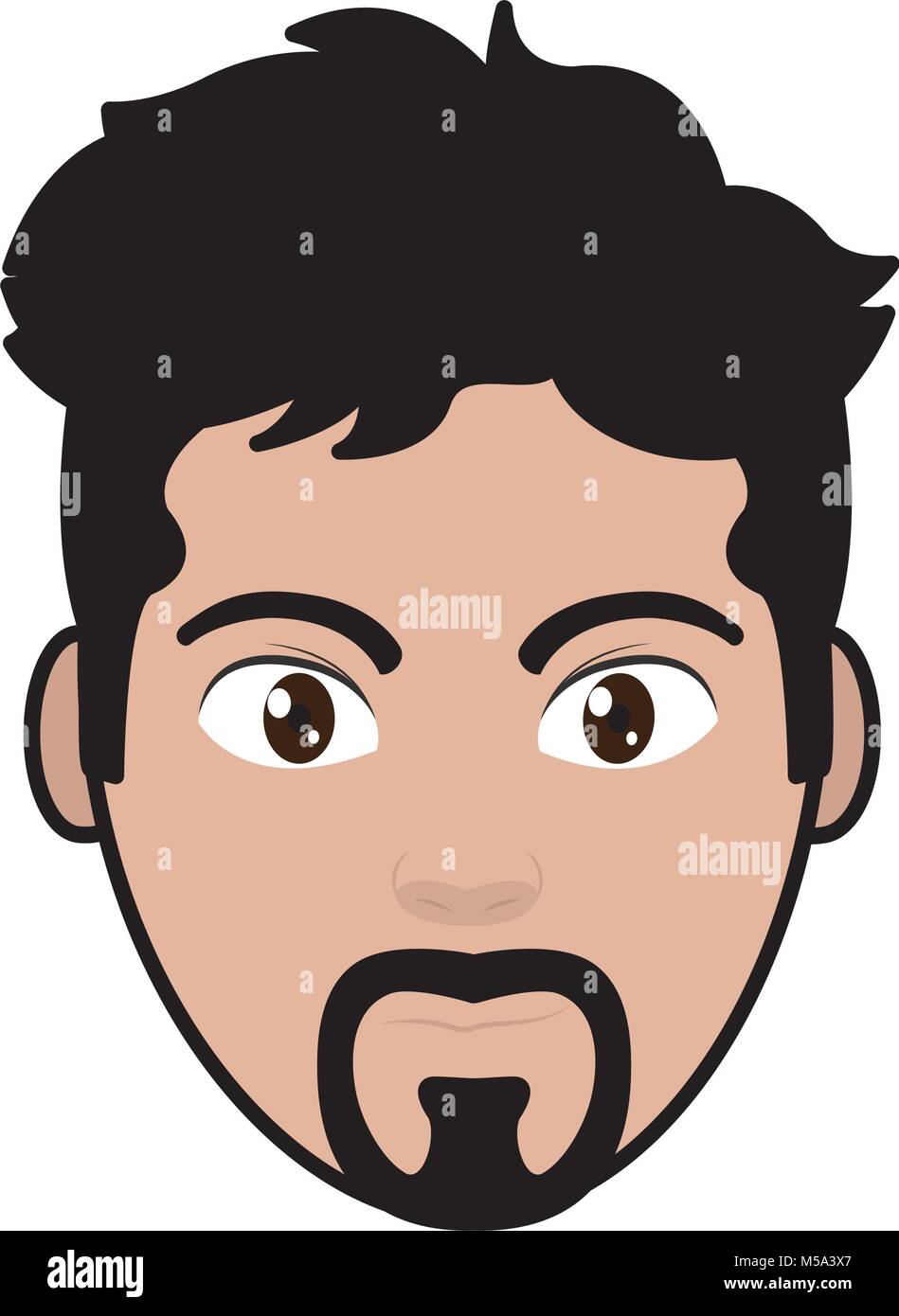 line color avatar man head with facial expression Stock Vector Image ...