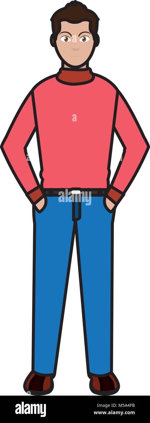 line color elegant man with clothes and hairstyle design Stock Vector ...