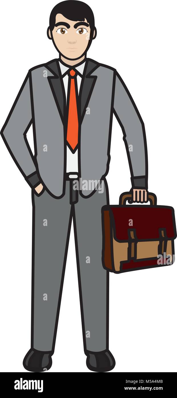 line color man with suitcase and elegant clothes style Stock Vector ...