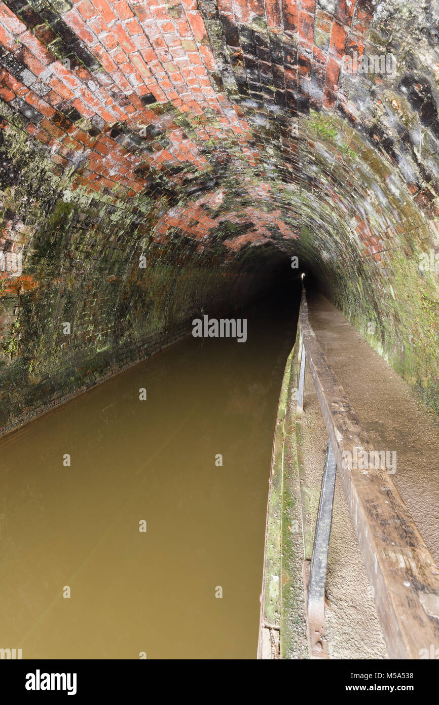 Inside the Chirk canal tunnel locally known as the "Darkie" built in