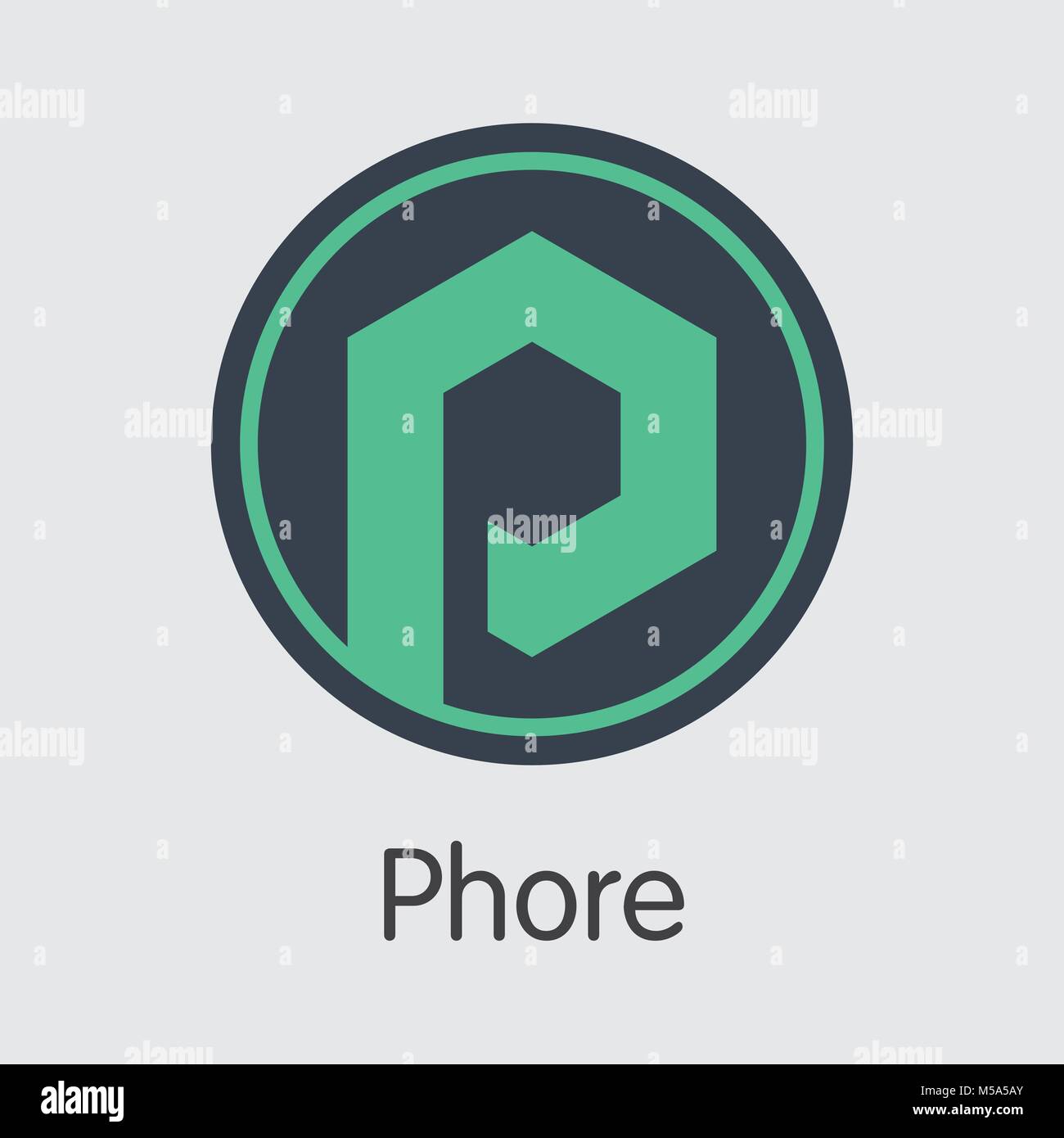 Phore Blockchain Cryptocurrency - Vector Web Icon. Stock Vector