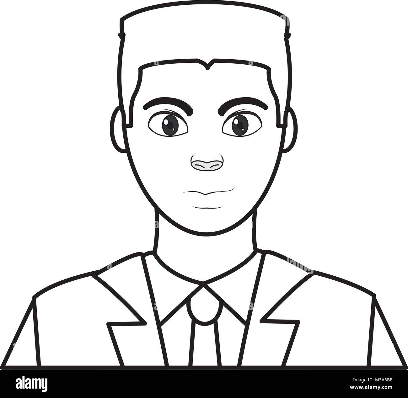 line user elegant man with shirt and tie Stock Vector Image & Art - Alamy