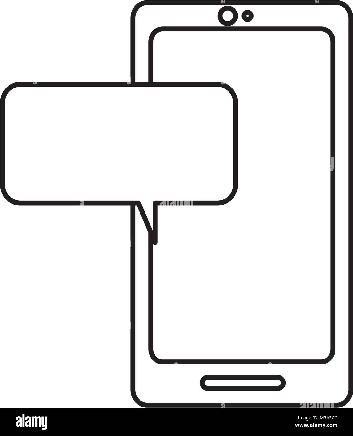 line smartphone technology with chat bubble message Stock Vector Image ...