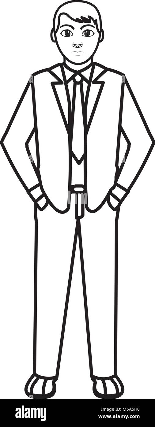 line elegant man with shirt and tie style Stock Vector Image & Art - Alamy