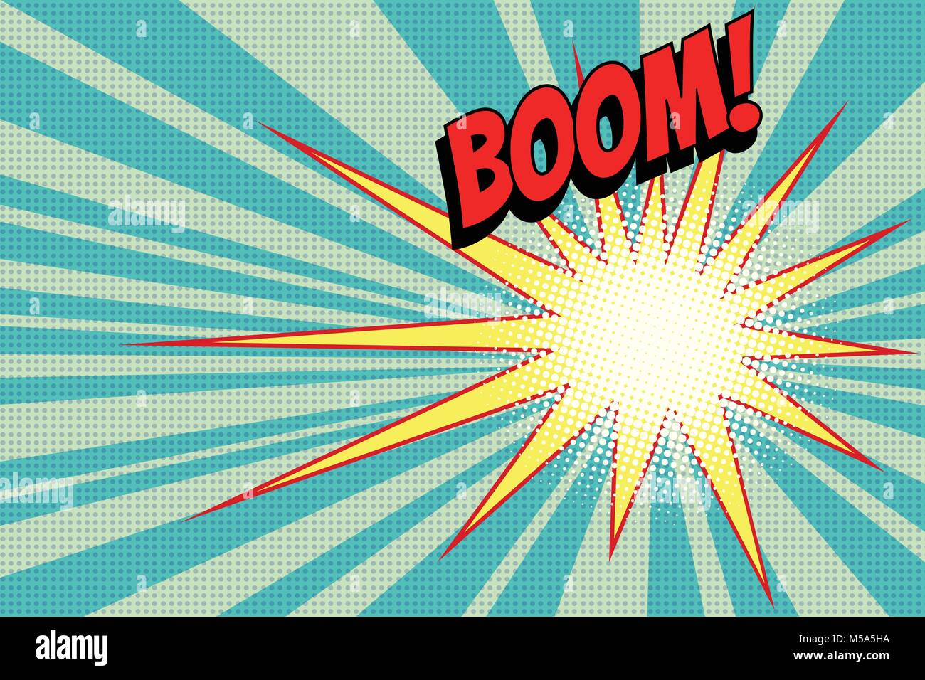 Pop art boom background retro vector illustration comic cartoon vector vintage kitsch drawing Stock Vector