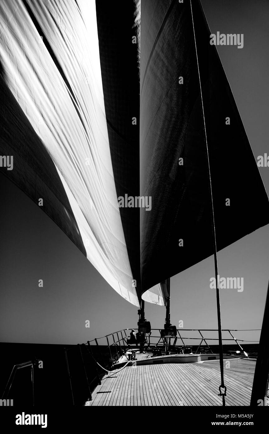 Sky blue superyacht Black and White Stock Photos & Images - Alamy