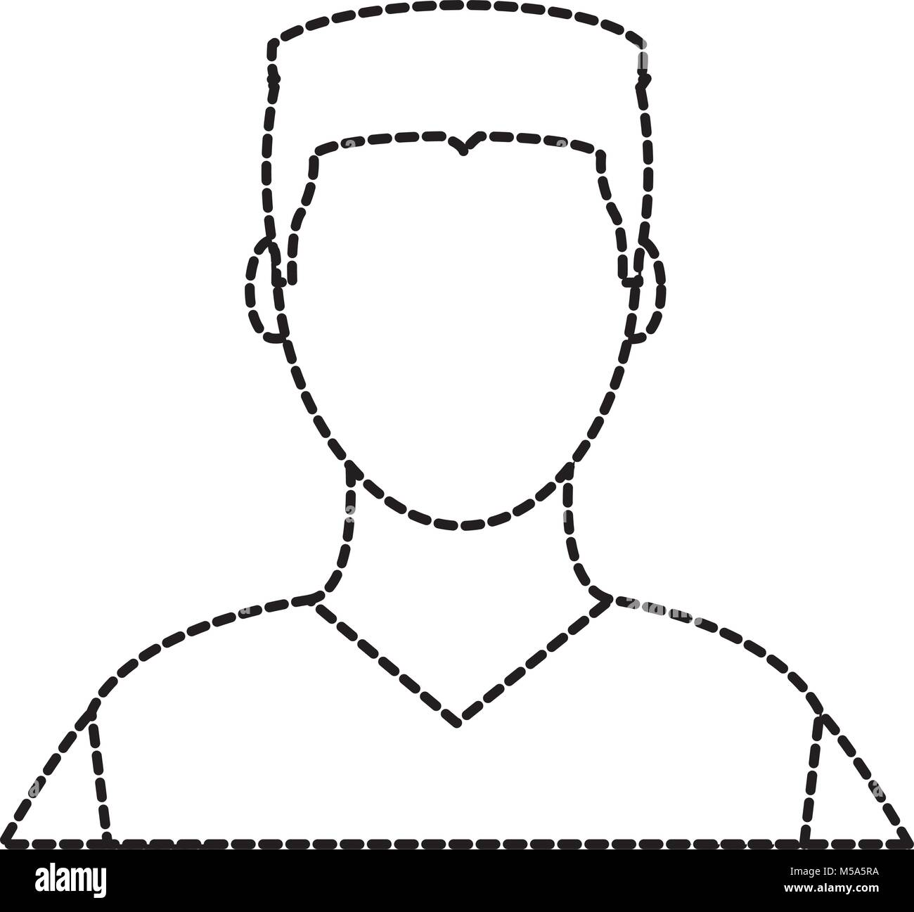 dotted shape avatar man with shirt and default face Stock Vector Image ...