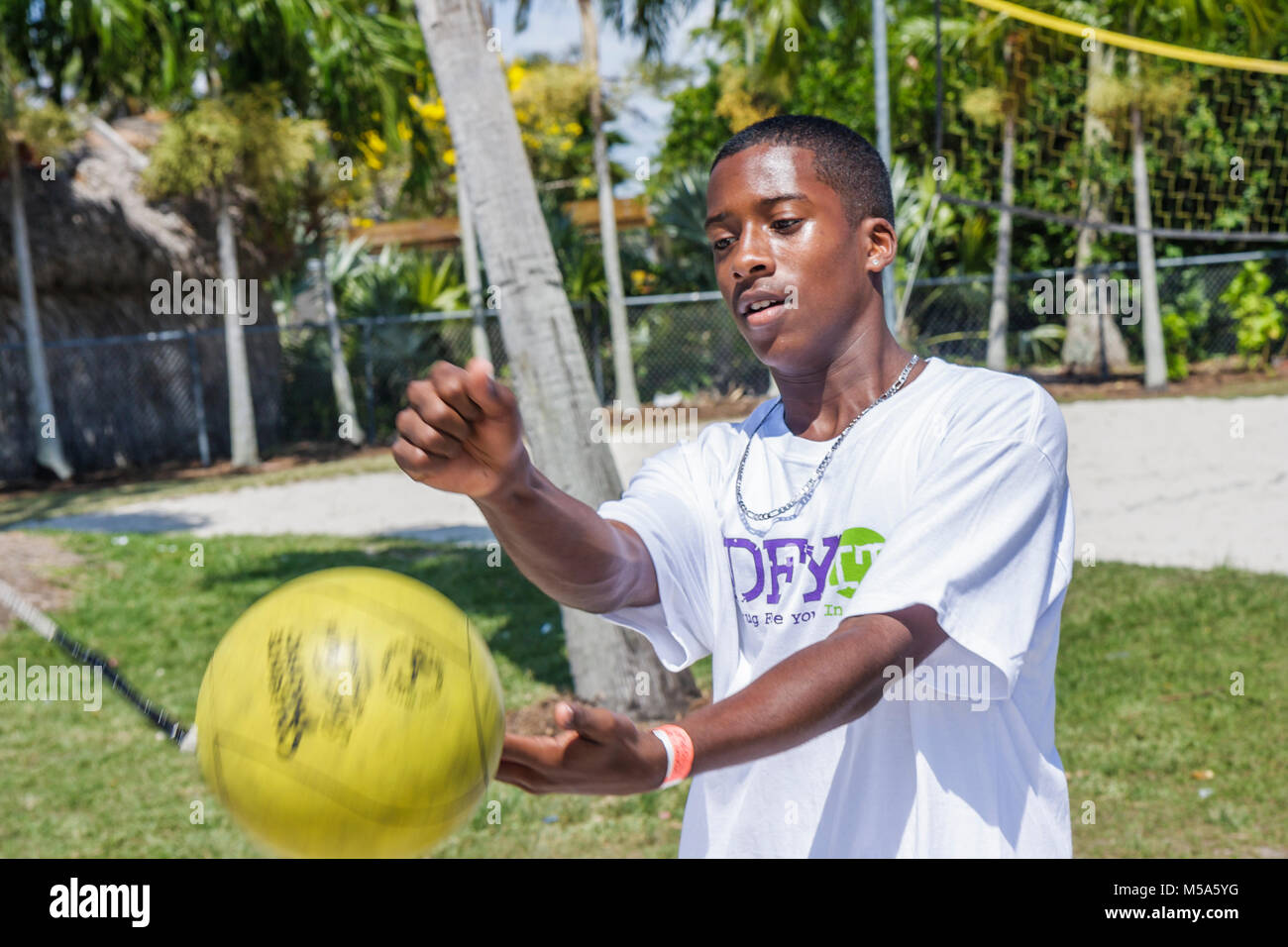 Miami Florida,Metrozoo,zoo,Drug Free Fest,Drug Free Youth In Town DFYIT club,anti-addiction program nonprofit organization,field trip,Black Blacks Afr Stock Photo