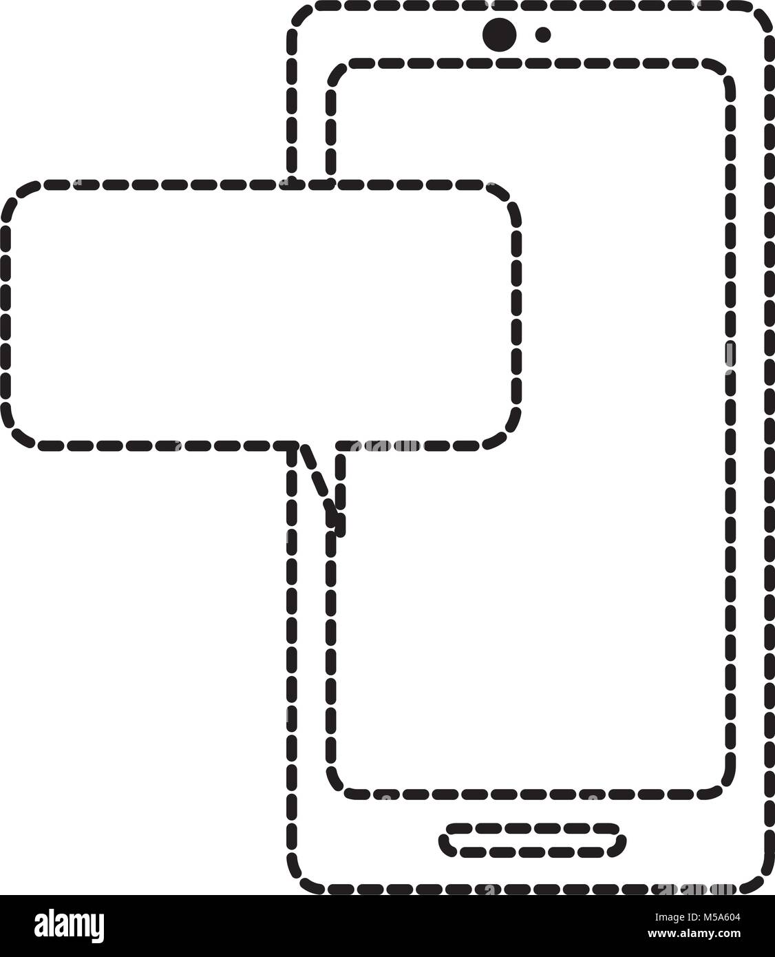 dotted shape smartphone technology with chat bubble message Stock ...