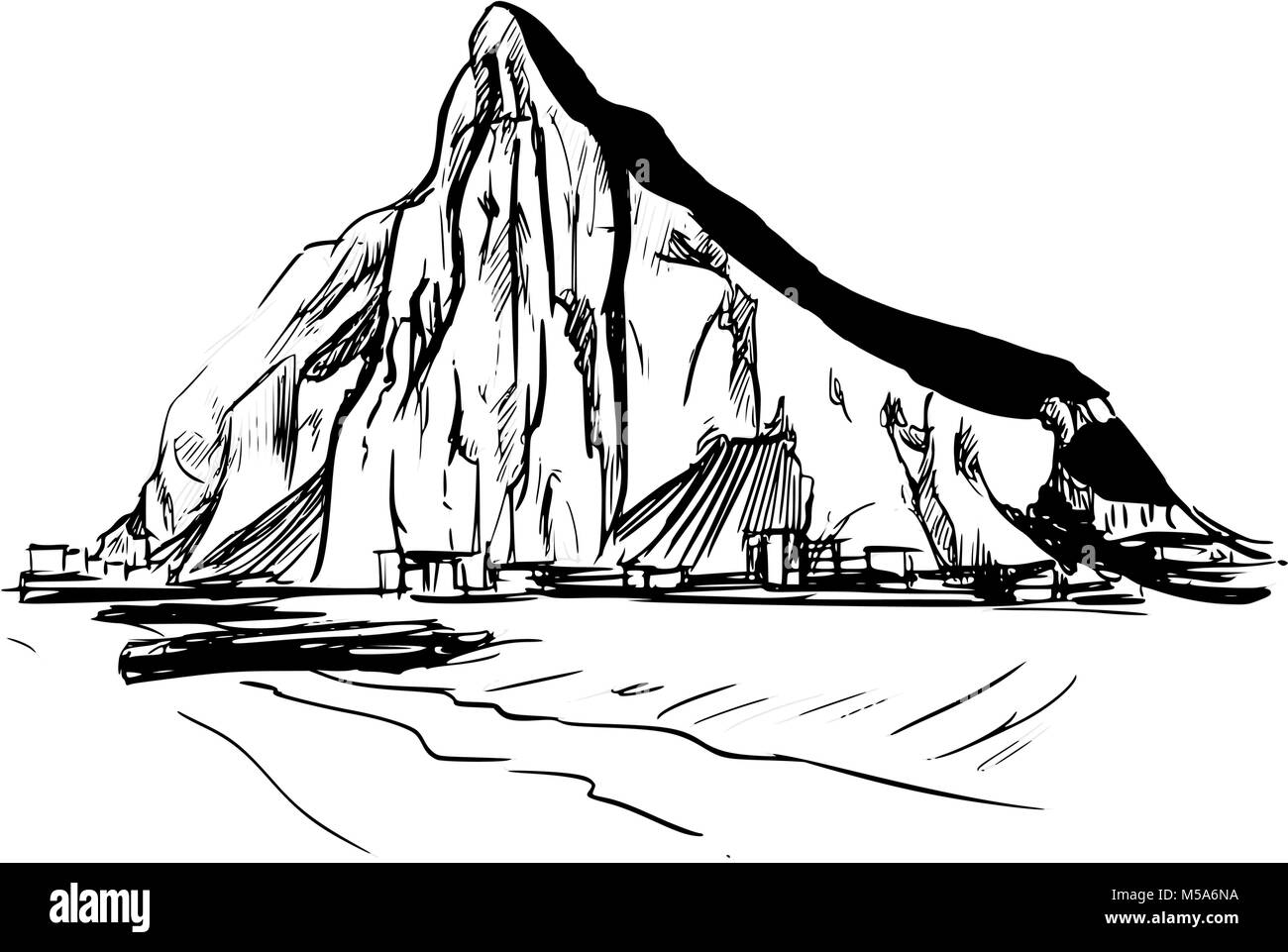 Rock Of GIbraltar Illustration Depicting The Rock Of Gibraltar From The 