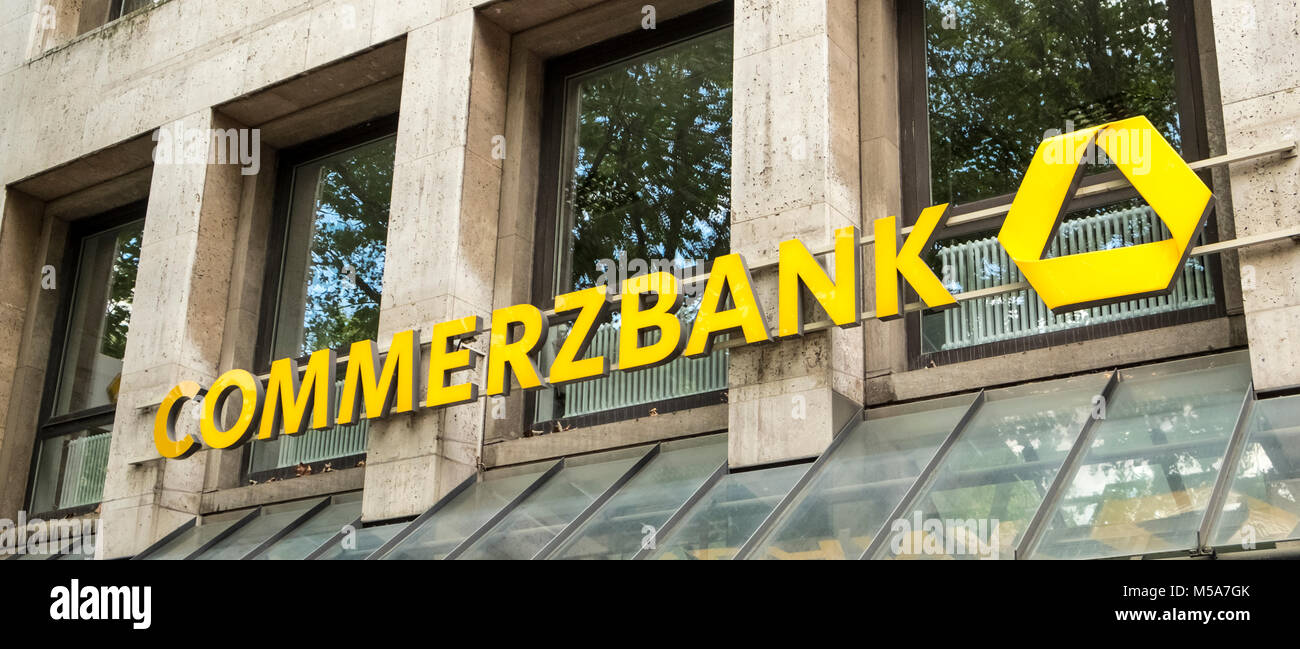 Commerzbank sign logo, Germany Stock Photo