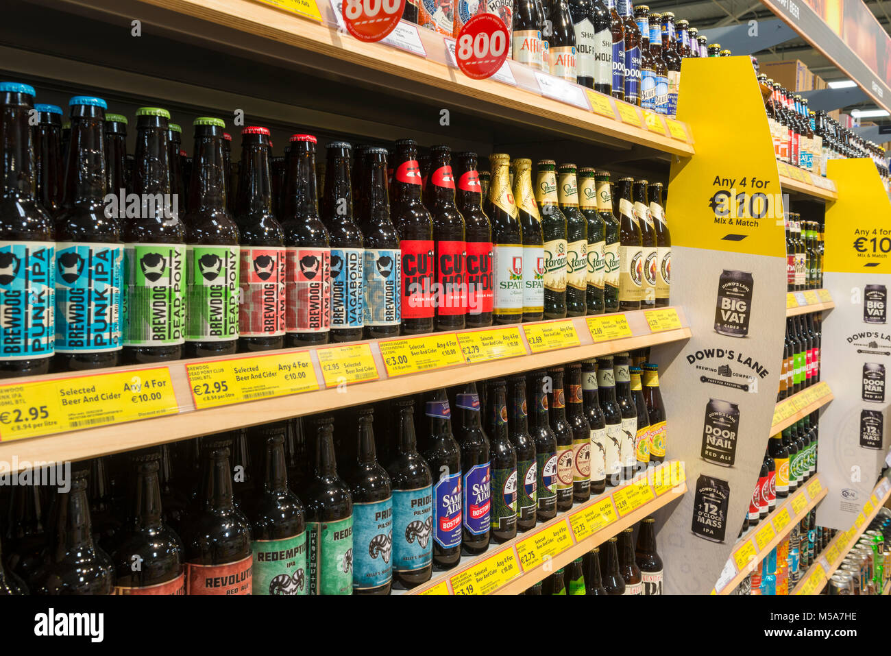 Craft beer on a supermarket shelf, Ireland Stock Photo - Alamy