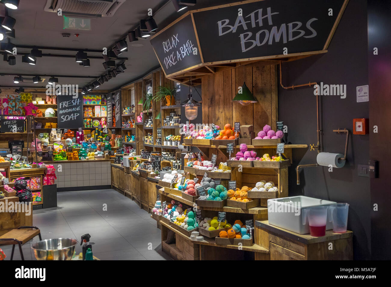 Lush cosmetics store interior, UK Stock Photo