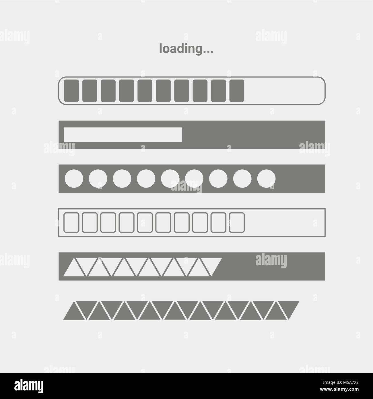 Set of vector progres bars. Loading line Stock Vector Image & Art - Alamy