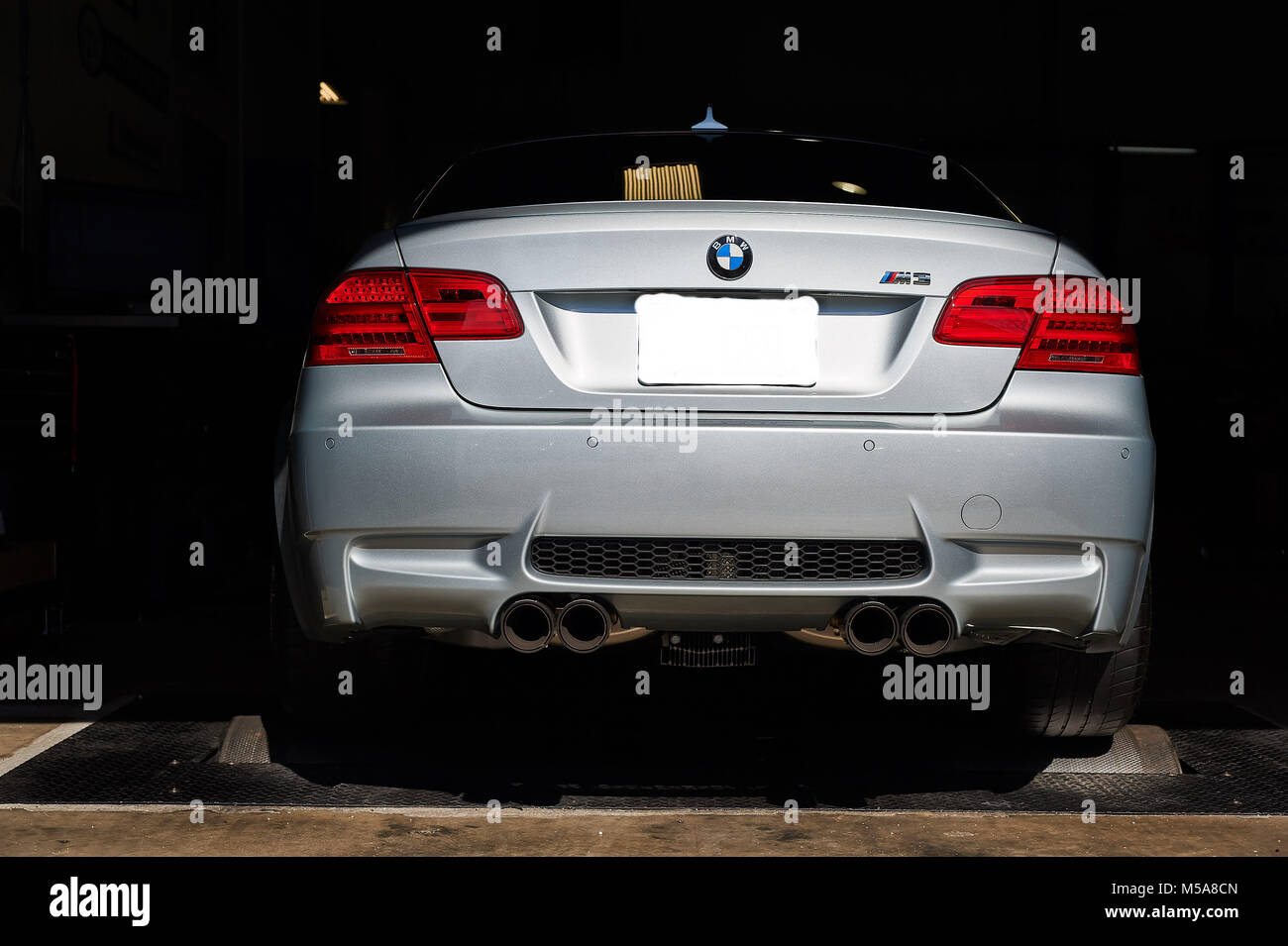 BMW M3 on Dyno Stock Photo