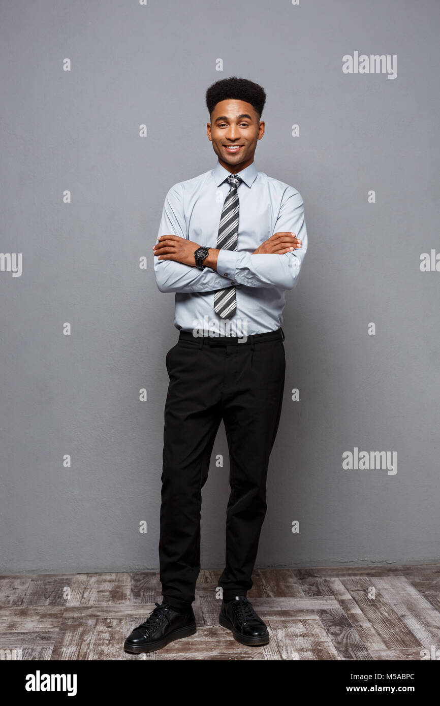 Business Concept - Full length portrait of confident african american ...