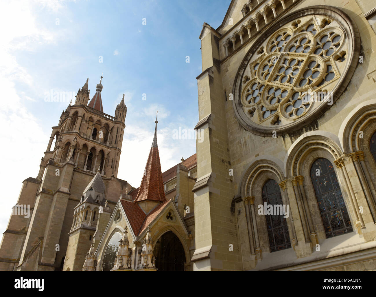 The Cathedral of Notre Dame in Lausanne, Switzerland Stock Photo