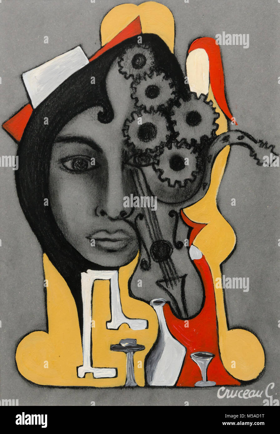 Abstract art painting body woman hires stock photography and images