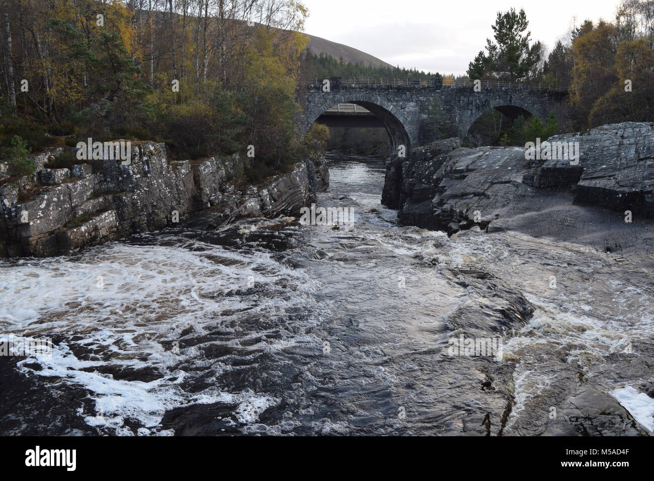 'silver bridge' 'garve' 'Scottish highlands' 'near ullapool' 'Scotland' 'blackwater river'. Stock Photo