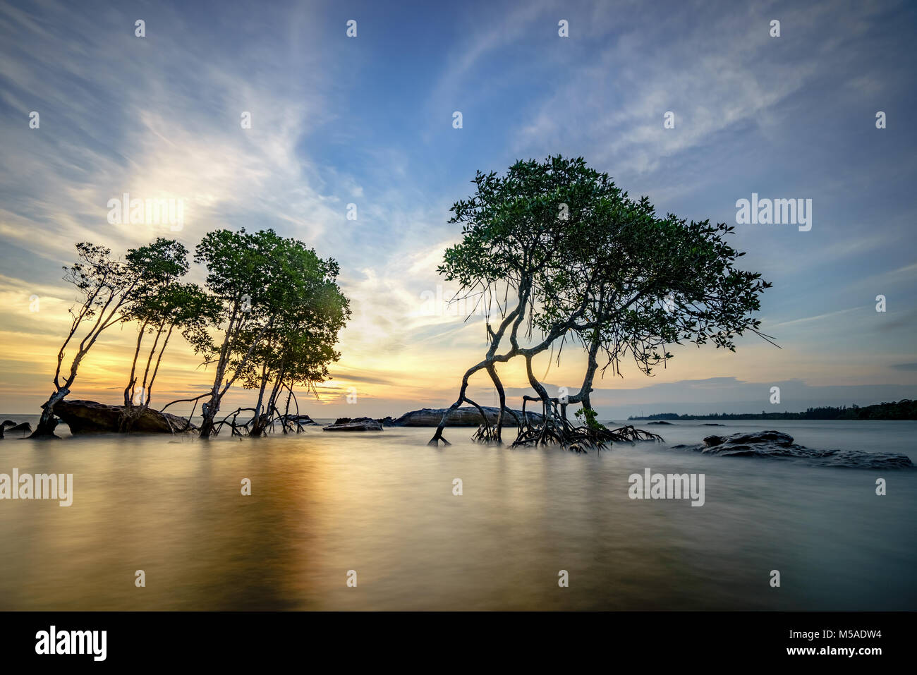 Dawn at Hon Mot beach, Phu Quoc island, Vietnam Stock Photo