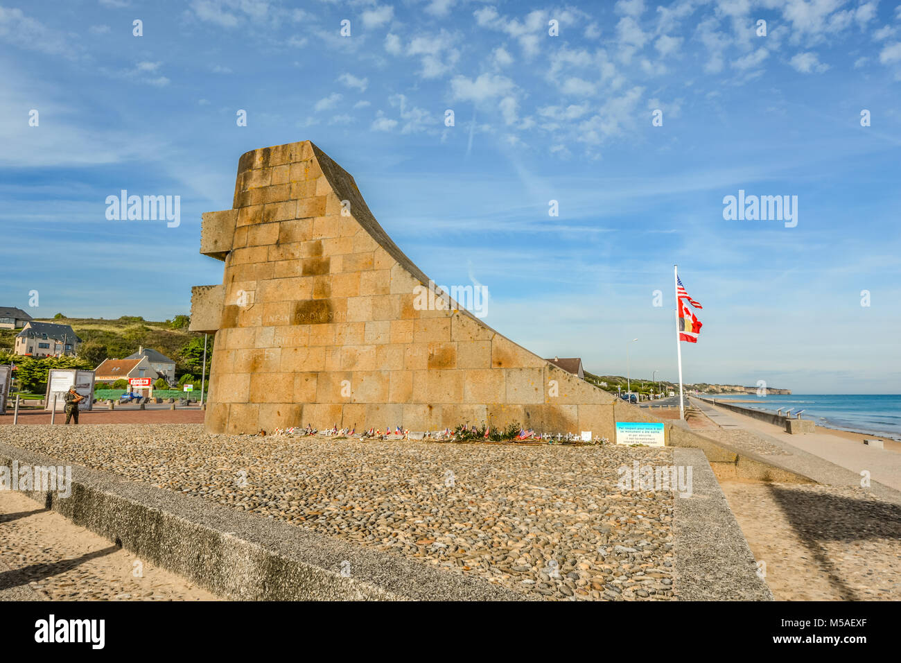 The Omaha Beach memorial at Saint-Laurent-sur-Mer, site of the D Day invasion of World War 2 on the Normandy coast of France Stock Photo