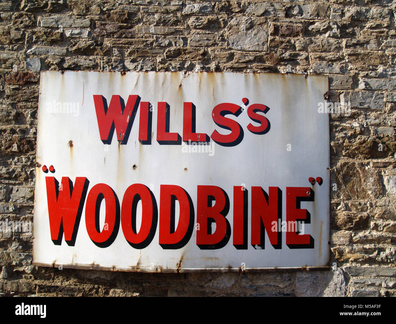 Wills's Woodbine metal advertising board Stock Photo