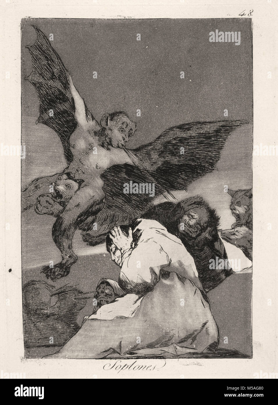 Francisco de Goya - Los Caprichos - No. 48 - Soplones Stock Photo