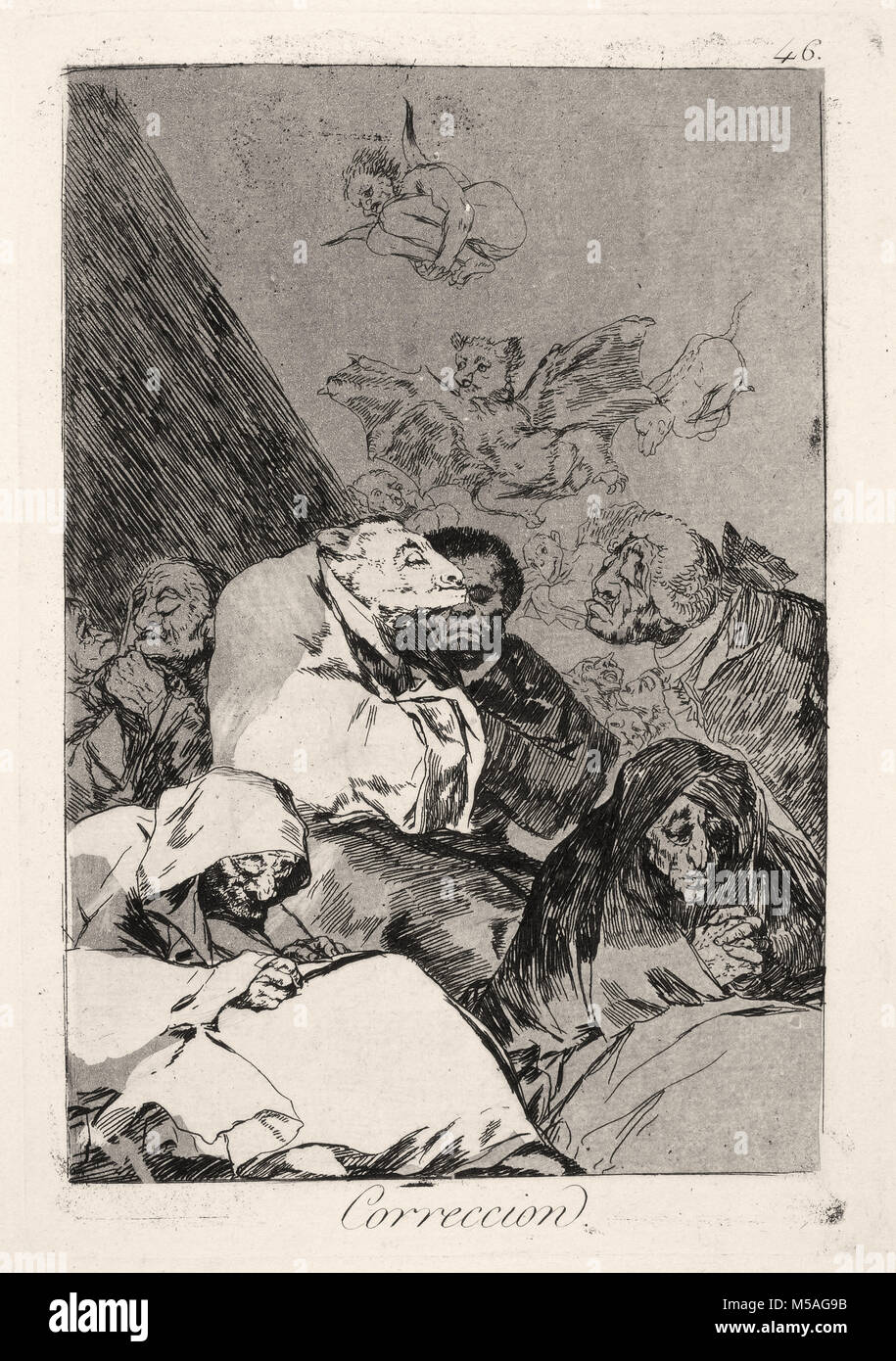 Francisco de Goya - Los Caprichos - No. 46 - Correccion Stock Photo