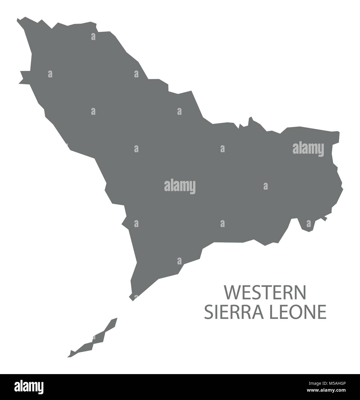 Western Sierra Leone map grey illustration silhouette Stock Vector ...