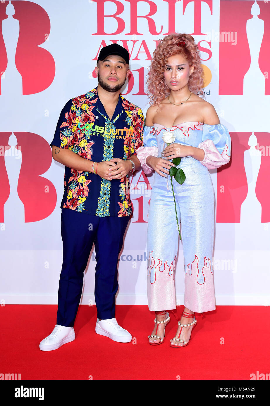Jax Jones and Raye attending the Brit Awards at the O2 Arena, London