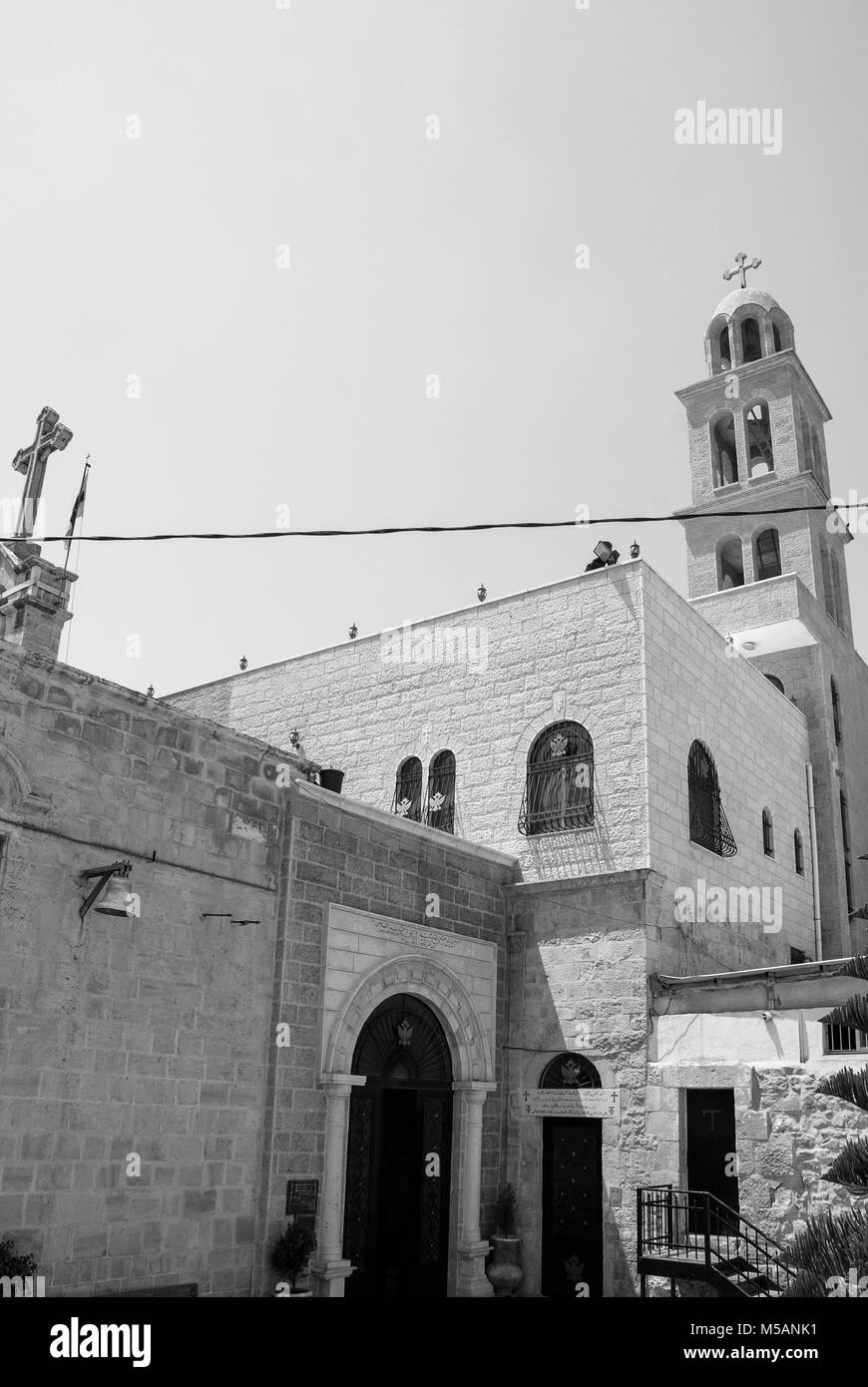 RAMALLAH, ISRAEL AUGUST 07, 2010 Vertical picture of catholic church