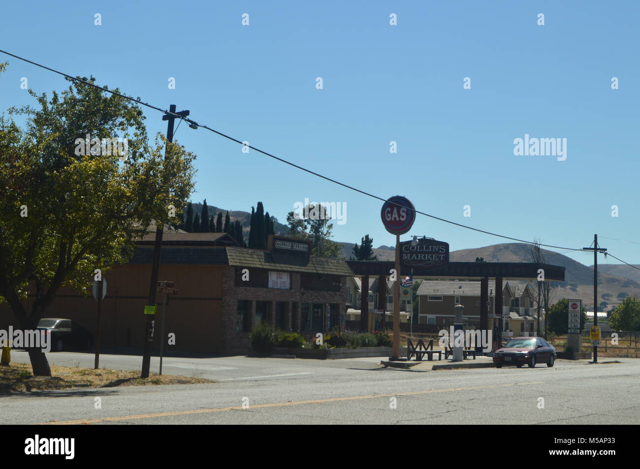 Gas Station Collins Market In The Wild West Style In Los Alamos. Travel